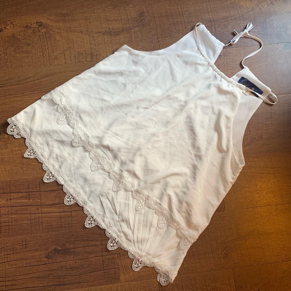 Blue Rain Flowy Lace Camisole Tank Blouse